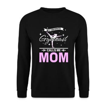 Ma gymnaste préférée m’appelle maman - Sweat-shirt Unisexe - noir - Devant - Alina (178cm) & Michal (187cm)
