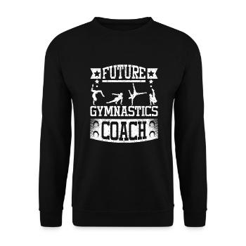 Future gymnastics coach - Unisex Sweatshirt - black - Front - Alina (178cm) & Michal (187cm)