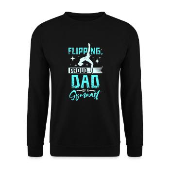Retourner fier papa d’un gymnaste - Sweat-shirt Unisexe - noir - Devant - Alina (178cm) & Michal (187cm)