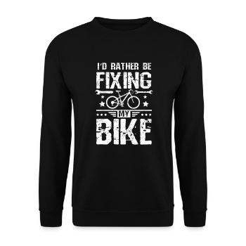 I'd rather be fixing my bike - Unisex Sweatshirt - black - Front - Alina (178cm) & Michal (187cm)