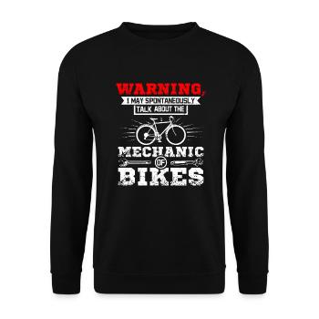 Parlez de la mécanique des vélos - Sweat-shirt Unisexe - noir - Devant - Alina (178cm) & Michal (187cm)