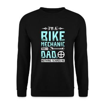 Im a bike mechanic and a dad nothing scares me - Unisex Sweatshirt - black - Front - Alina (178cm) & Michal (187cm)
