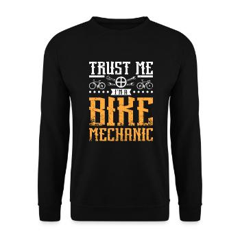 Trust me I'm a bike mechanic - Unisex Sweatshirt - black - Front - Alina (178cm) & Michal (187cm)