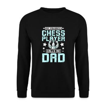 Mon joueur d'échecs préféré m'appelle papa - Sweat-shirt Unisexe - noir - Devant - Alina (178cm) & Michal (187cm)