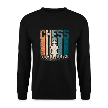 Échecs Vintage Rétro - Sweat-shirt Unisexe - noir - Devant - Alina (178cm) & Michal (187cm)