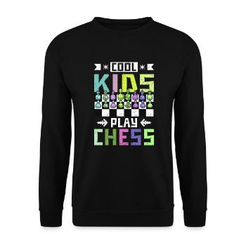 des enfants sympas jouent aux échecs - Sweat-shirt Unisexe - noir - Devant - Alina (178cm) & Michal (187cm)