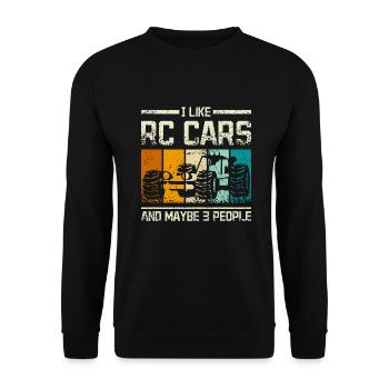 I like rc cars and maybe 3 people - Unisex Pullover - Schwarz - Vorne - Alina (178cm) & Michal (187cm)