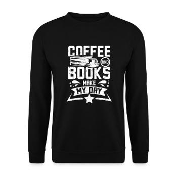 Le café et les livres font ma journée - Sweat-shirt Unisexe - noir - Devant - Alina (178cm) & Michal (187cm)