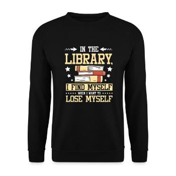 Dans la bibliothèque, je me retrouve - Sweat-shirt Unisexe - noir - Devant - Alina (178cm) & Michal (187cm)