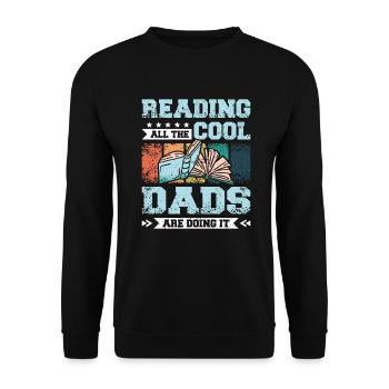 Papa fahther lisant des livres - Sweat-shirt Unisexe - noir - Devant - Alina (178cm) & Michal (187cm)