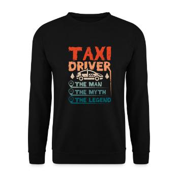 Taxi driver man myth legend - Unisex Pullover - Schwarz - Vorne - Alina (178cm) & Michal (187cm)