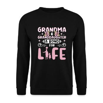 Grandma and granddaughter a bond for life - Unisex Sweatshirt - black - Front - Alina (178cm) & Michal (187cm)