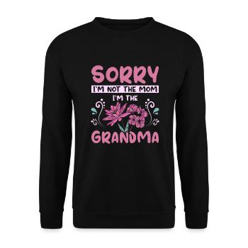 Je ne suis pas la maman je suis la grand-mère - Sweat-shirt Unisexe - noir - Devant - Alina (178cm) & Michal (187cm)