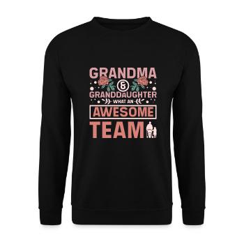 Grand-mère et petite-fille une équipe géniale - Sweat-shirt Unisexe - noir - Devant - Alina (178cm) & Michal (187cm)