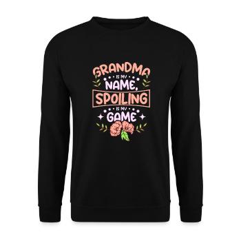 Grand-mère est mon nom gâter est mon jeu - Sweat-shirt Unisexe - noir - Devant - Alina (178cm) & Michal (187cm)
