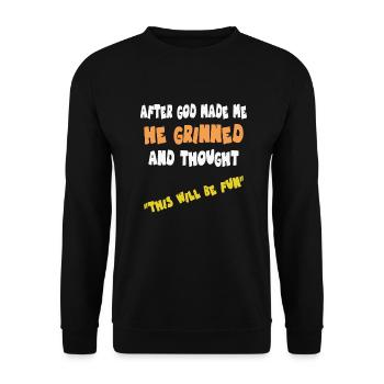 Après que Dieu m’ait créé - Sweat-shirt Unisexe - noir - Devant - Alina (178cm) & Michal (187cm)