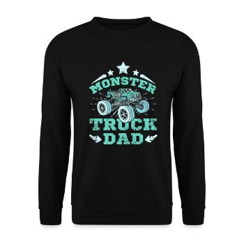 Monster Truck Dad - Unisex Sweatshirt - black - Front - Alina (178cm) & Michal (187cm)