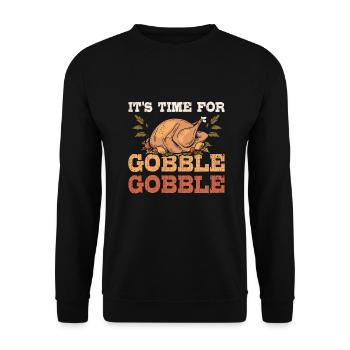 It's time for gobble gobble - Unisex Sweatshirt - black - Front - Alina (178cm) & Michal (187cm)
