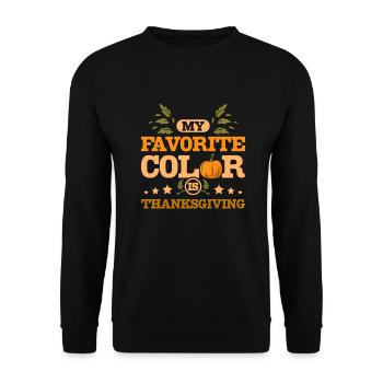 My favorite color is thanksgiving - Unisex Pullover - Schwarz - Vorne - Alina (178cm) & Michal (187cm)