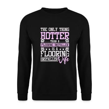 Flooring installer wife - Unisex Pullover - Schwarz - Vorne - Alina (178cm) & Michal (187cm)