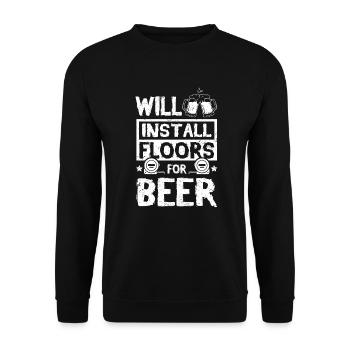 Installera des planchers pour la bière - Sweat-shirt Unisexe - noir - Devant - Alina (178cm) & Michal (187cm)