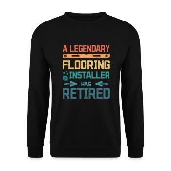 A legendary flooring installer has retired - Unisex Sweatshirt - black - Front - Alina (178cm) & Michal (187cm)