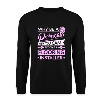 Princess flooring installer - Unisex Pullover - Schwarz - Vorne - Alina (178cm) & Michal (187cm)
