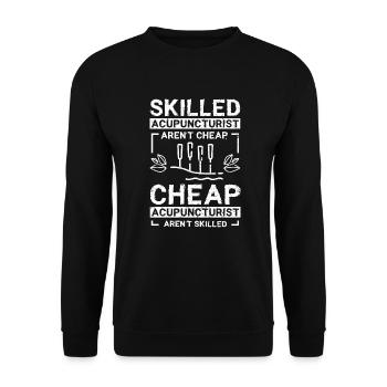 Les acupuncteurs qualifiés ne sont pas bon marché - Sweat-shirt Unisexe - noir - Devant - Alina (178cm) & Michal (187cm)
