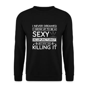 Acupuncteur sexy - Sweat-shirt Unisexe - noir - Devant - Alina (178cm) & Michal (187cm)