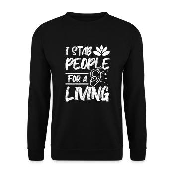 Je poignarde des gens pour un acupuncteur vivant - Sweat-shirt Unisexe - noir - Devant - Alina (178cm) & Michal (187cm)