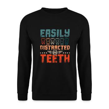 Facilement distrait par les dents - Sweat-shirt Unisexe - noir - Devant - Alina (178cm) & Michal (187cm)