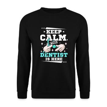 Restez calme le dentiste est ici - Sweat-shirt Unisexe - noir - Devant - Alina (178cm) & Michal (187cm)