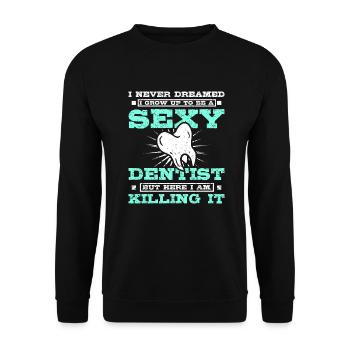 Dentiste sexy - Sweat-shirt Unisexe - noir - Devant - Alina (178cm) & Michal (187cm)