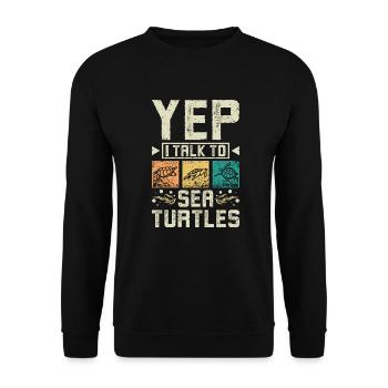 Oui, je parle aux tortues de mer - Sweat-shirt Unisexe - noir - Devant - Alina (178cm) & Michal (187cm)