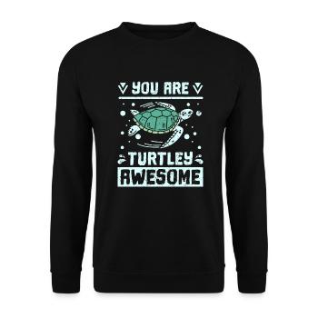 Vous êtes tortue génial - Sweat-shirt Unisexe - noir - Devant - Alina (178cm) & Michal (187cm)