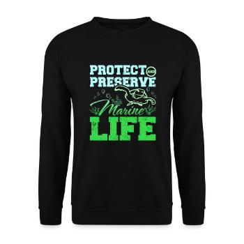 Protect and preserve marine life - Unisex Sweatshirt - black - Front - Alina (178cm) & Michal (187cm)
