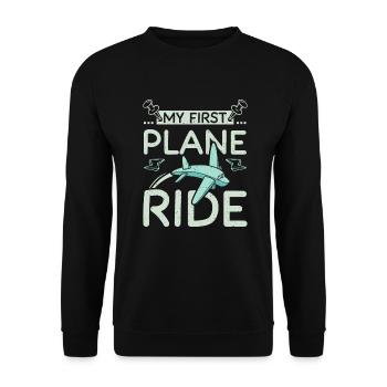My first plane ride - Unisex Sweatshirt - black - Front - Alina (178cm) & Michal (187cm)