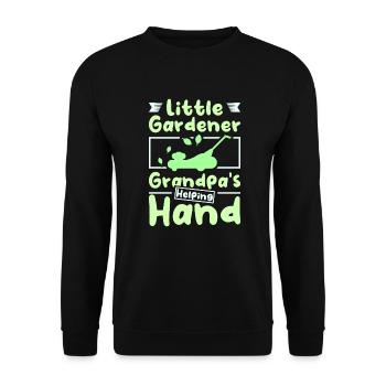 Little gardener grandpa's helping hand - Unisex Sweatshirt - black - Front - Alina (178cm) & Michal (187cm)