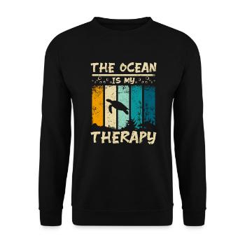 The ocean is my therapy - Unisex Pullover - Schwarz - Vorne - Alina (178cm) & Michal (187cm)