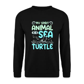Mon animal spirituel est une tortue de mer - Sweat-shirt Unisexe - noir - Devant - Alina (178cm) & Michal (187cm)