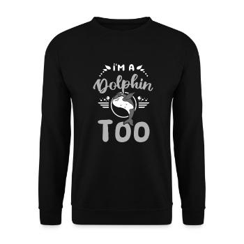 I'm a dolphin too Orca whale - Unisex Pullover - Schwarz - Vorne - Alina (178cm) & Michal (187cm)