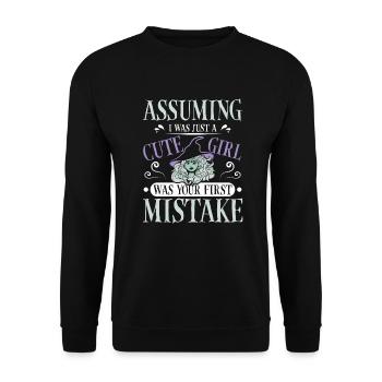 cute girl halloween saying - Unisex Pullover - Schwarz - Vorne - Alina (178cm) & Michal (187cm)