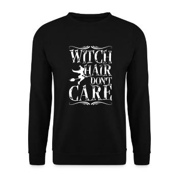 Witch hair don't care halloween - Unisex Sweatshirt - black - Front - Alina (178cm) & Michal (187cm)