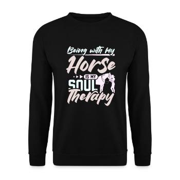 Être avec mon cheval est ma thérapie de l’âme - Sweat-shirt Unisexe - noir - Devant - Alina (178cm) & Michal (187cm)