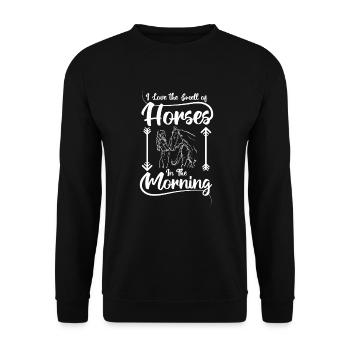 Love the smell of horses in the morning - Unisex Sweatshirt - black - Front - Alina (178cm) & Michal (187cm)
