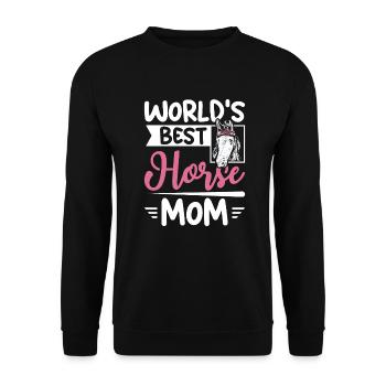 World's best horse mom - Unisex Pullover - Schwarz - Vorne - Alina (178cm) & Michal (187cm)