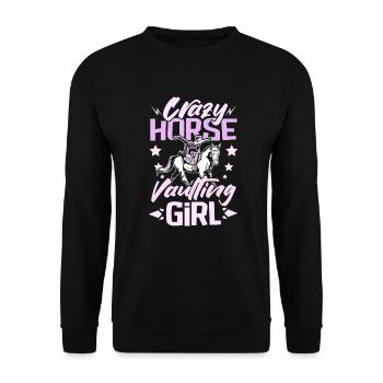 Fille folle de saut de chevaux - Sweat-shirt Unisexe - noir - Devant - Alina (178cm) & Michal (187cm)