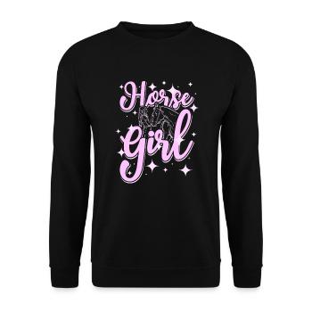 Hourse girl - Unisex Pullover - Schwarz - Vorne - Alina (178cm) & Michal (187cm)