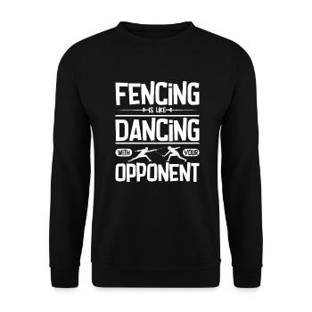 L’escrime, c’est comme danser avec son adversaire - Sweat-shirt Unisexe - noir - Devant - Alina (178cm) & Michal (187cm)