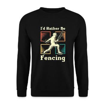I'd rather be fencing - Unisex Sweatshirt - black - Front - Alina (178cm) & Michal (187cm)